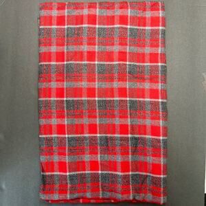 Brushed Rayon Plaid Fabric Red Gray 46" W x Scant 2 Yards L